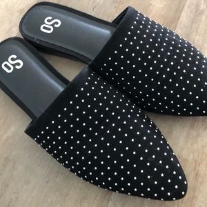 Black studded slip ons
